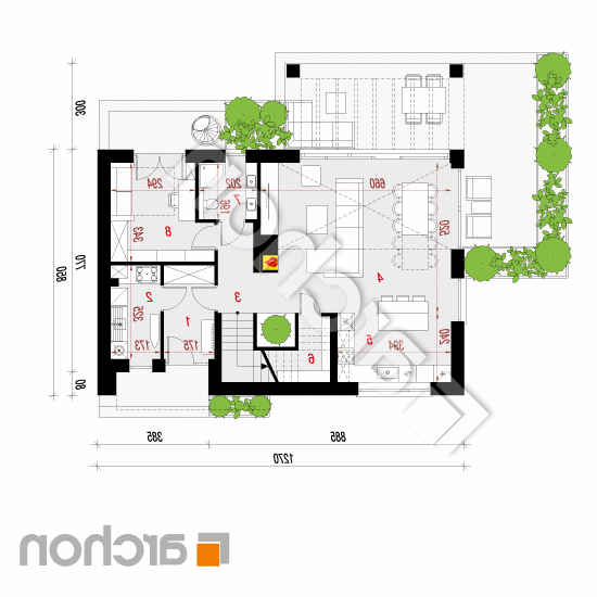 Dom w kellerisach 3 (E) | rzut parteru