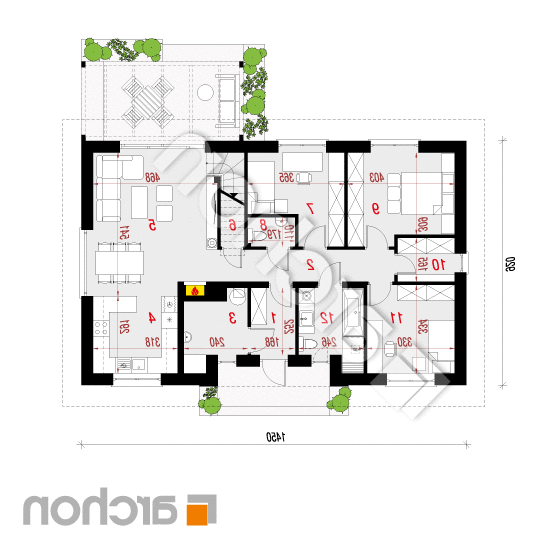 Dom w kostrzewach 7 | rzut parteru