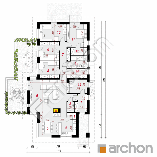 Dom w amarantusach 5 (T) | rzut parteru