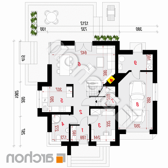 Dom w morelach (N) ver.2 | rzut parteru