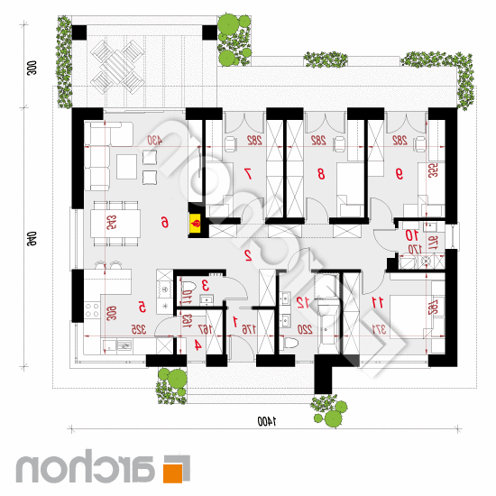 Dom w kostrzewach 5 | rzut parteru