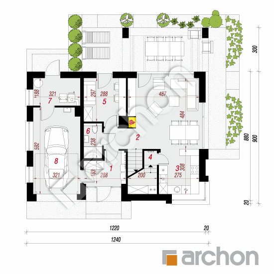 Dom w malinówkach 8 (G) | rzut parteru