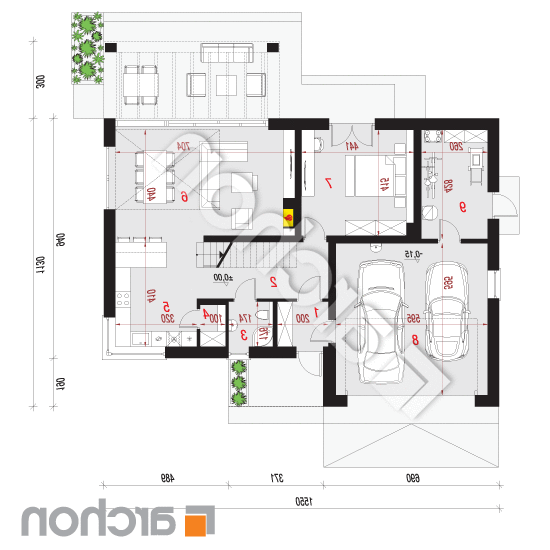 Dom w aurorach 17 (G2E) | rzut parteru