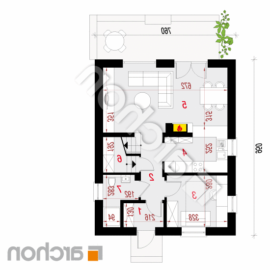 Dom w arkadiach 2 | rzut parteru