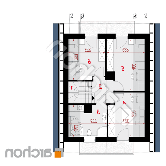 Dom w arkadiach 2 | rzut poddasza