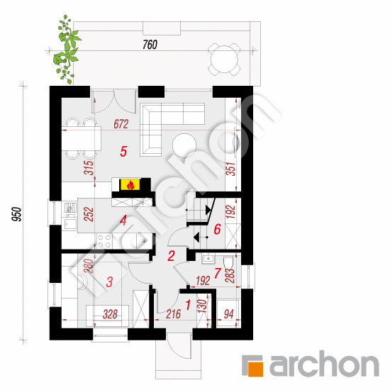 Dom w arkadiach 2 | rzut parteru