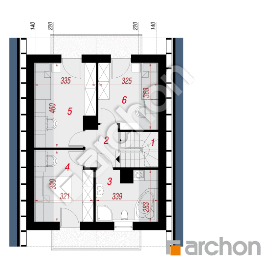 Dom w arkadiach 2 | rzut poddasza