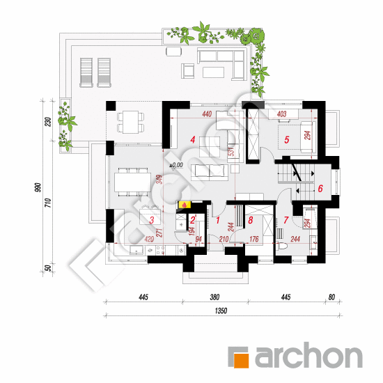 Dom w śliwach 2 (P) | rzut parteru