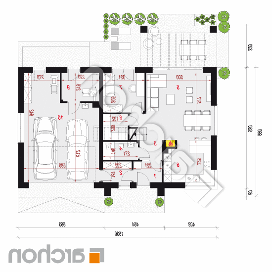 Dom w balsamowcach 2 (G2) | rzut parteru