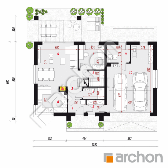 Dom w balsamowcach 2 (G2) | rzut parteru