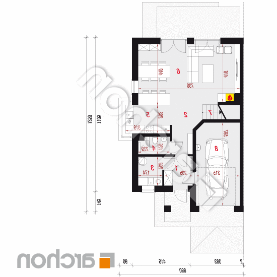 Dom w klematisach 26 (B) | rzut parteru