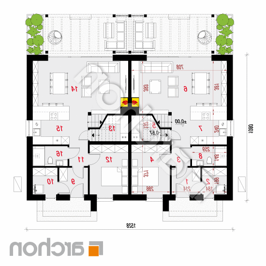 Dom w narcyzach 12 (R2) OZE | rzut parteru