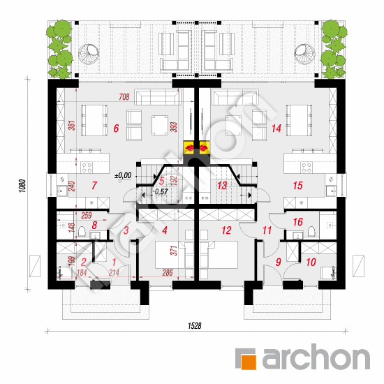 Dom w narcyzach 12 (R2) OZE | rzut parteru