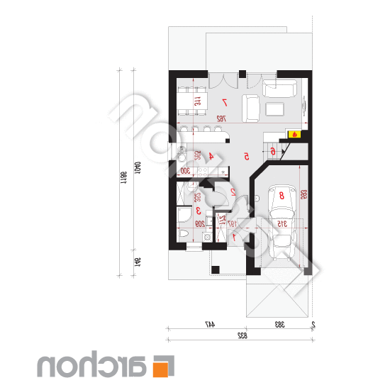 Dom w klematisach 19 (B) | rzut parteru