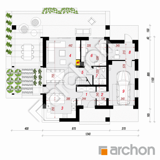 Dom w amorfach | rzut parteru