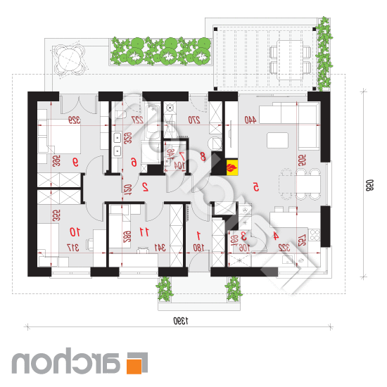 Dom w kruszczykach 15 | rzut parteru