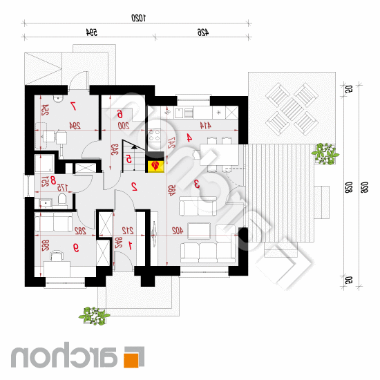 Dom w zielistkach 3 (A) | rzut parteru