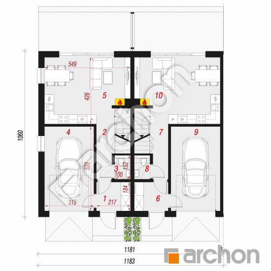 Dom w riveach 16 (GR2B) | rzut parteru