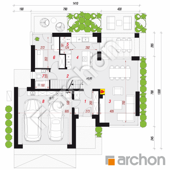 Dom w aromach 5 (G2E) OZE | rzut parteru