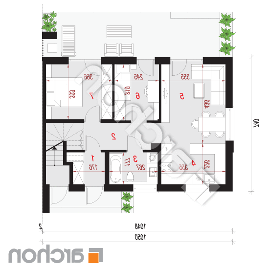 Dom w halezjach 4 (R2B) | rzut parteru