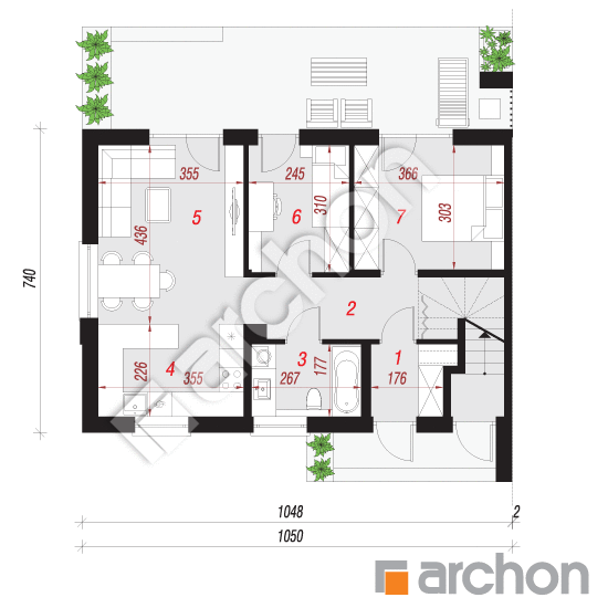 Dom w halezjach 4 (R2B) | rzut parteru