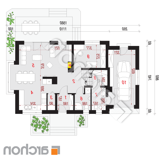 Dom w werbenach (N) ver.2 | rzut parteru