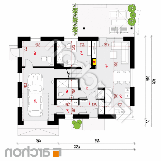 Dom w akantach 2 | rzut parteru