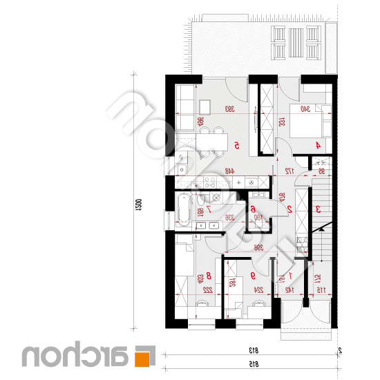 Dom w bratkach 18 (R2BE) | rzut parteru