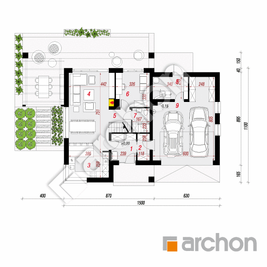 Dom w amorfach 3 (G2) | rzut parteru