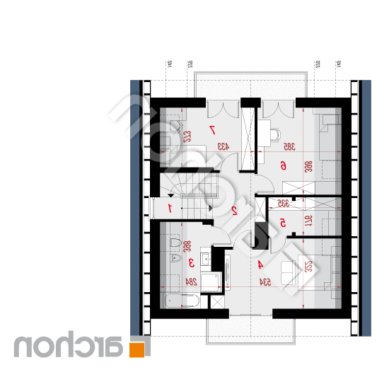 Dom w rododendronach 21 (N) | rzut poddasza