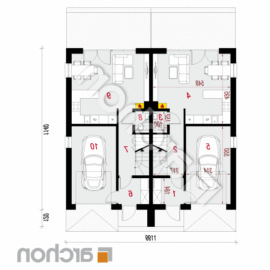 Dom w riveach (GR2) | rzut parteru