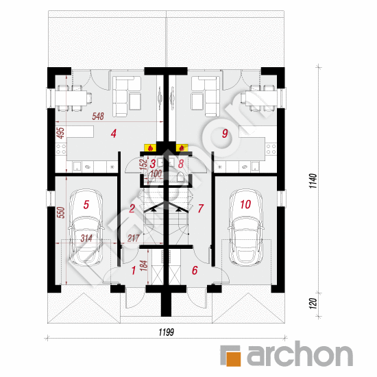 Dom w riveach (GR2) | rzut parteru