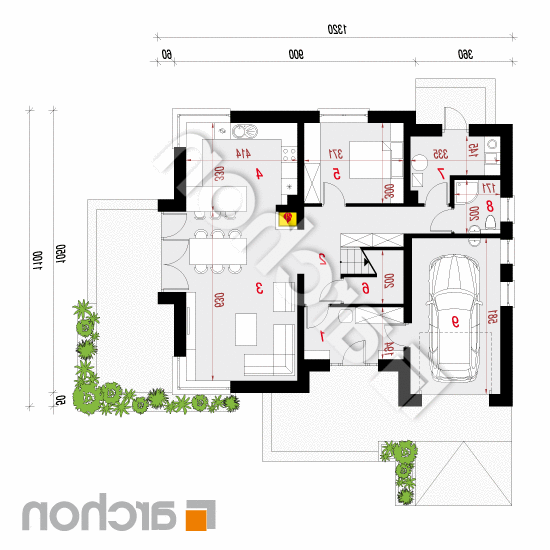 Dom w budlejach 3 | rzut parteru