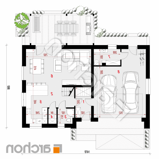 Dom w aurorach 14 (G2) | rzut parteru