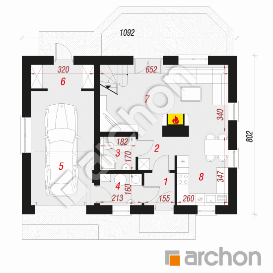 Dom w borówkach 2 ver.2 | rzut parteru