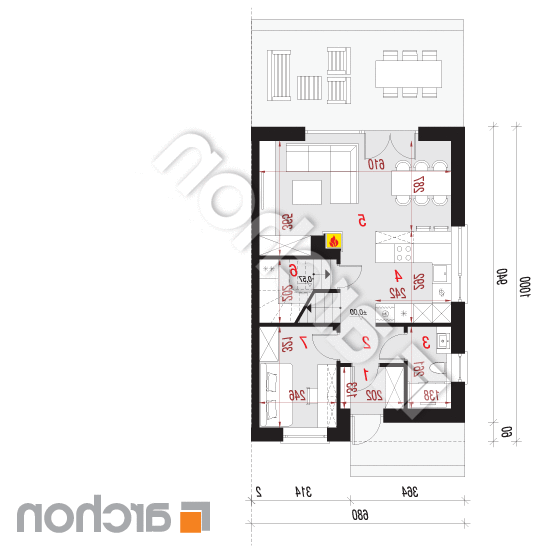 Dom w kurkumie 4 (B) | rzut parteru