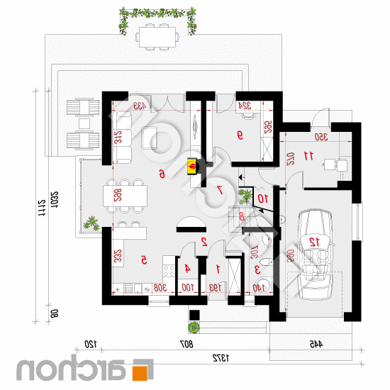 Dom w tamaryszkach 2 (N) ver.2 | rzut parteru