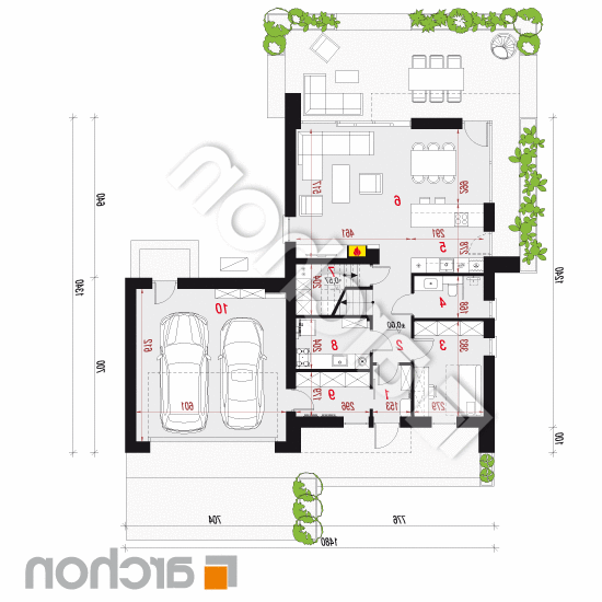 Dom w szyszkowcach 11 (G2E) OZE | rzut parteru