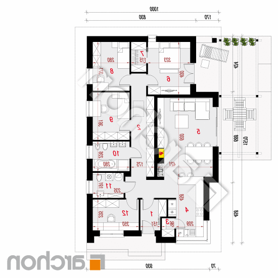 Dom pod świerkiem | rzut parteru