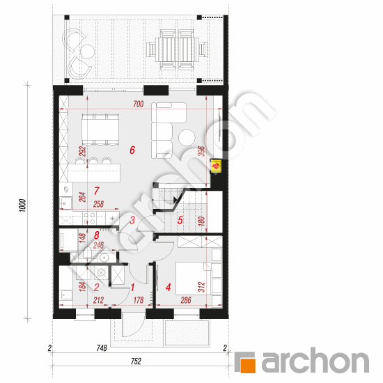 Dom w narcyzach 10 (S) | rzut parteru