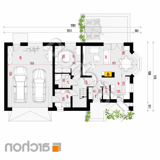 Dom w dziewannie 2 (G2) | rzut parteru