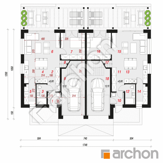 Dom w narcyzach 7 (R2) | rzut parteru