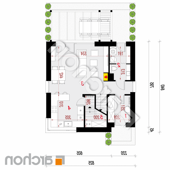 Dom w lipcówkach 2 | rzut parteru