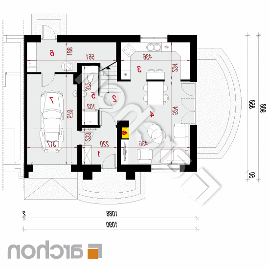 Dom w lucernie 6 (B) | rzut parteru