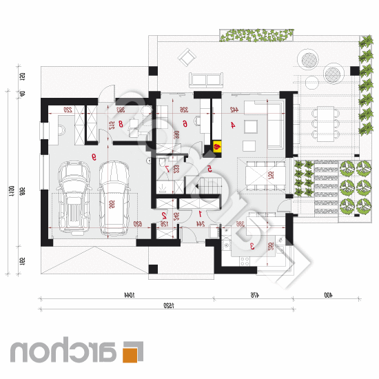 Dom w amorfach (G2) | rzut parteru