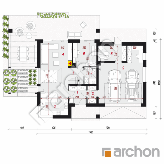 Dom w amorfach (G2) | rzut parteru