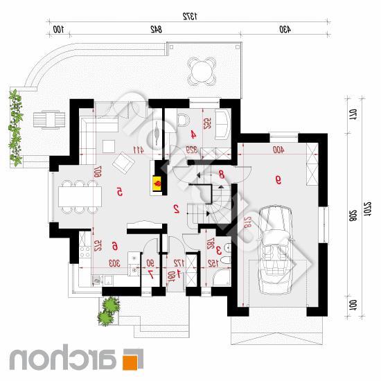 Dom w tamaryszkach 4 (PN) | rzut parteru