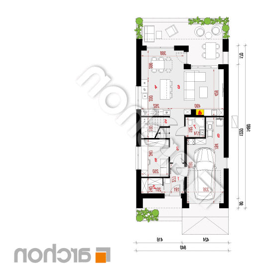 Dom w arbuzach 2 (GE) OZE | rzut parteru