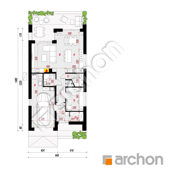 Dom w arbuzach 2 (GE) OZE | rzut parteru