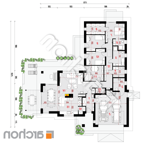 Dom w grandarosach (G2) | rzut parteru